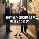 快递员入职京东13年工资共100多万（图4）