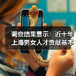调查结果显示：近十年上海男女人才贡献基本持平（图1）