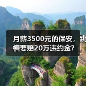 月薪3500元的保安，跳槽要赔20万违约金？（图4）