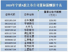 宁波上市公司高管薪酬霸榜:光伏、汽车等赛道领跑(图2) 宁波上市公司高管薪酬霸榜:光伏、汽车等赛道领跑(图2)